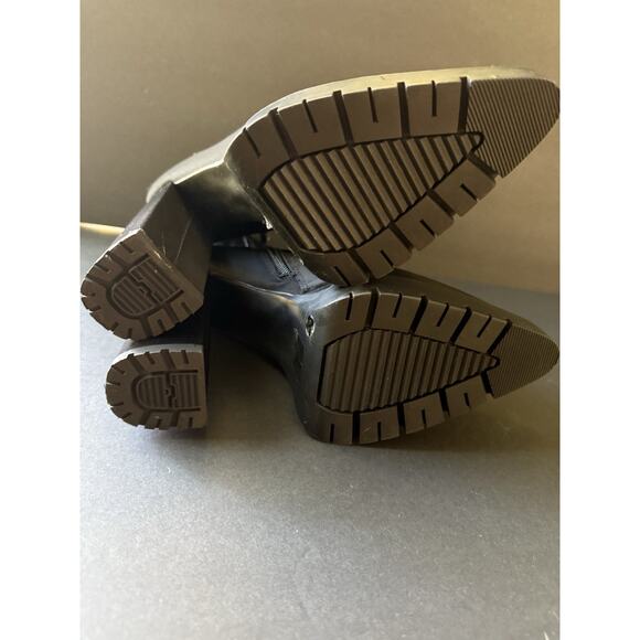 Azalea Wang Platform Womens Boot Black Size 8.5 Zip Almond Toe City Career Mod - Picture 5 of 7